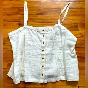 Everlane White Button-Up Tank Top